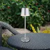 Image de Globo Lampe solaire LED en métal, couleur argent, hauteur 41 cm, IP44