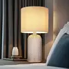 Image de Globo Lampe de table Sofia, gris, hauteur 50 cm, tissu/verre