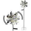 Image de GLOBO LIGHTING Lampe solaire d'extérieur LED moulin à vent gris argenté Décoration H 124 cm