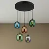 Image de Globo Suspension LED Minara, à 5 lampes, Ø 43 cm, multicolore, verre