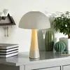 Image de Globo lampe de table Paulin, gris mat/aspect bois, métal, hauteur 36,5 cm