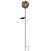 Image de GLOBO Lampe solaire LED - Décoration de jardin - Feuilles d'érable - Lampe de terrasse - Couleur rouille - Blanc chaud - D x H : 12 x 91,5 cm