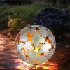 Image de GLOBO Lampe solaire d'extérieur LED - Lampe de jardin décorative - Feuilles d'érable - Pointe de terre - Argenté