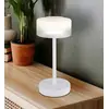 Image de Globo Lampe de table LED Belinda, blanche, hauteur 33 cm, métal