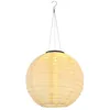 Image de Lampe solaire - Lampion d'extérieur - Lampe suspendue LED - Couleur sable - Lampe suspendue - Acier inoxydable et plastique - Blanc chaud - 30 x 55 cm