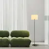 Image de Globo Lampe sur pied Thea, crème/noir mat, lin, hauteur 160 cm
