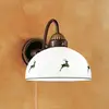 Image de austrolux Applique rustique NONNA vert avec motifs de cerfs