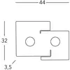 Image de austrolux KOLARZ Plafonnier Square, blanc, longueur 44 cm, métal