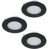 Image de Eglo connect.z Lot de 3 spots LED encastrables pour salle de bains Fueva-Z, Ø 85 mm, lampe ZigBee extra-plat, contrôlable par appli et commande vocale, blanc chaud   froid, dimmable, noir, IP44