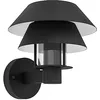 Image de Eglo Applique murale extérieure Chiappera, éclairage façade maison, lampe mur extérieure, spot en métal noir et verre transparent, douille E27, IP44