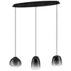 Image de Eglo Suspension Aguilares, verre fumé, 3 flammes, métal et noir, E27, L 84 cm, lampe plafond au-dessus table à manger