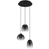 Image de Eglo Suspension Aguilares, lampe cluster en verre fumé au-dessus de la table, 3 flammes, métal et noir, douille E27, Ø 43 cm