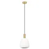 Image de Eglo Luminaire suspension Manzanares, lampe de plafond suspendue, plafonnier en métal laiton, boules verre opal mat blanc, douille E27, Ø 22,5 cm, pour table à manger