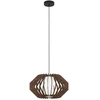 Image de Eglo Lampe suspendue Rusticaria Bois, brun en verre, blanc E27 1x40w H: 110cm Ø45 cm Dimmable
