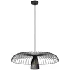 Image de EGLO Suspension luminaire Champerico, lustre grillage pour salon et salle à manger, lampe de plafond suspendue en métal noir, douille E27, Ø 77 cm
