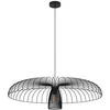 Image de EGLO Suspension luminaire Champerico, lustre grillage pour salon et salle à manger, lampe de plafond suspendue en métal noir, douille E27, Ø 98,5 cm