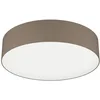 Image de EGLO connect.z Lampe de plafond LED connectée Romao-Z, plafonnier rond contrôlable par application et commande vocale, ZigBee, blanc chaud - froid, RVB, dimmable, spot en tissu couleur taupe