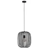 Image de Eglo Suspension luminaire Romazzina, lustre pour salon et salle à manger, plafonnier à suspendre en métal noir, lampe de plafond avec douille E27