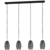 Image de Eglo Lampe suspendue en verre batista gris gris E27 4x40w l: 94,5 cm B: 12cm H: 110 cm dimmable