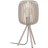 Image de Eglo Lampe de table Romazzina, lampe de chevet trépied décorative, luminaire tripode à poser pour salon et chambre, métal couleur sable, douille E27