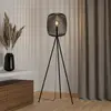 Image de EGLO Lampe sur pied Romazzina, noir, hauteur 141 cm, métal, E27