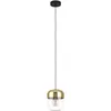 Image de Eglo suspension Maryvilla, 1 flamme, lampe suspendue élégante pour table à manger, abat-jour en verre transparent et or, métal noir, Ø 17 cm