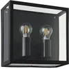 Image de Eglo Lampe murale alamonte 1 acier noir E27 2x40w IP44 L: 29cm H: 26cm Dimmable