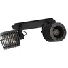 Image de Eglo Rail spot Segovia, rampe de 2 spots orientables au style industriel, barre de spots pivotants, plafonnier en métal et bois noir, lampe de plafond avec douille E27