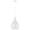 Image de Lampe suspendue Razoni 1 Stahl Weiss E27 1x40w H: 110cm Ø42.5 cm Dimmable