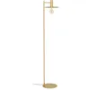 Image de Eglo Lampadaire Escandell, luminaire intérieur à pied, lampe de salon élégante en métal laiton brossé, éclairage élégant avec douille E27, 156 cm