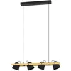 Image de EGLO connect.z FSCM70HB Smart-Home Suspension LED Hornwood-Z, Lampe suspendue en bois et métal noir, ZigBee, App et commande vocale Alexa, blanc chaud/blanc froid, RVB, intensité variable