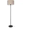 Image de Eglo Lampadaire Feniglia, luminaire intérieur à pied, lampe de salon en métal noir avec abat-jour en lin naturel, éclairage avec douille E27, 151 cm