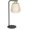 Image de Eglo lampe de table Ciudadela, élégante luminaire pour chevet, bureau en métal laiton et textile blanc, salon chambre, douille E27