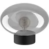 Image de Eglo Lampe de table Madonnina, luminaire pour chevet avec globe en verre, décorative chambre et salon, métal noir verre gris transparent, douille E27, 27 cm