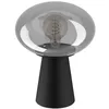 Image de Eglo Lampe de table Madonnina, luminaire pour chevet avec globe en verre, décorative chambre et salon, métal noir verre gris transparent, douille E27, 32,5 cm