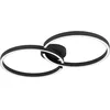 Image de Eglo Panneau LED Amandolo, plafonnier dimmable avec télécommande, lampe de plafond géométrique pour salon et bureau, cercles en métal noir, blanc chaud - froid, rétro-éclairage RGB