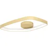 Image de Eglo Plafonnier Vallerosa, panneau LED dimmable, lampe de plafond pour chambre à coucher et salon, luminaire en saillie en métal couleur laiton brossé, blanc chaud