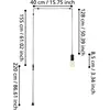 Image de EGLO Suspension Pinetina, saillie 40 cm, noir, connecteur