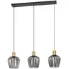 Image de EGLO Suspension Empoli, noir/laiton, à 3 lampes