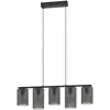 Image de EGLO Suspension Colomera, noir/gris, à 5 lampes.