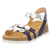 Image de Think! Damen KOAK chromfrei gegerbte nachhaltige Sandale, INDIGO/KOMBI 8010