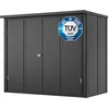 Image de GFP Primeyard Armoire de Jardin en métal 156x84x131 cm Abris de Jardin Anthracite, Plancher Inclus
