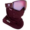 Image de Anon M4S Toric Lunettes de ski + lentille bonus + masque facial MFI (monture : cerise profonde, verres : rose nuageux, verres de rechange : bleu variable)