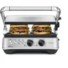Image de Sage The BBQ & Press Grill, Acier Inoxydable Brossé | 3 Préréglages Panini, Burger et Steak, Mode BBQ à Plat, Plaques Céramiques Réversibles; Température Indépendante Par Plaque