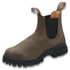 Image de Blundstone Lug Chelsea Bottes pour homme et femme, marron rustique, 44