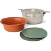 Image de SEA TO SUMMIT - Kit de cuisine Detour Essentials Camp Kitchen - Pour 2 à 4 personnes - 4 pièces - Casserole pliable de 5 l et passoire + couvercle + 2 planches à découper - Sans BPA - Ustensile de