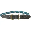 Image de Weatherbeeta Rope Leather Dog Collar X Large Hunter Green Brown