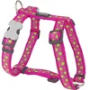 Image de RED DINGO Harnais Réglable pour Chien Rose Etoiles Vert 45 à 69 cm 20 mm