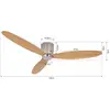 Image de Beacon Lighting Ventilateur de plafond Beacon Airfusion Radar teck Ø 132 cm silencieux