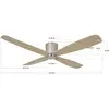 Image de Beacon Lighting Beacon Ventilateur de plafond Fraser chrome/teck DC silencieux Ø 132 cm